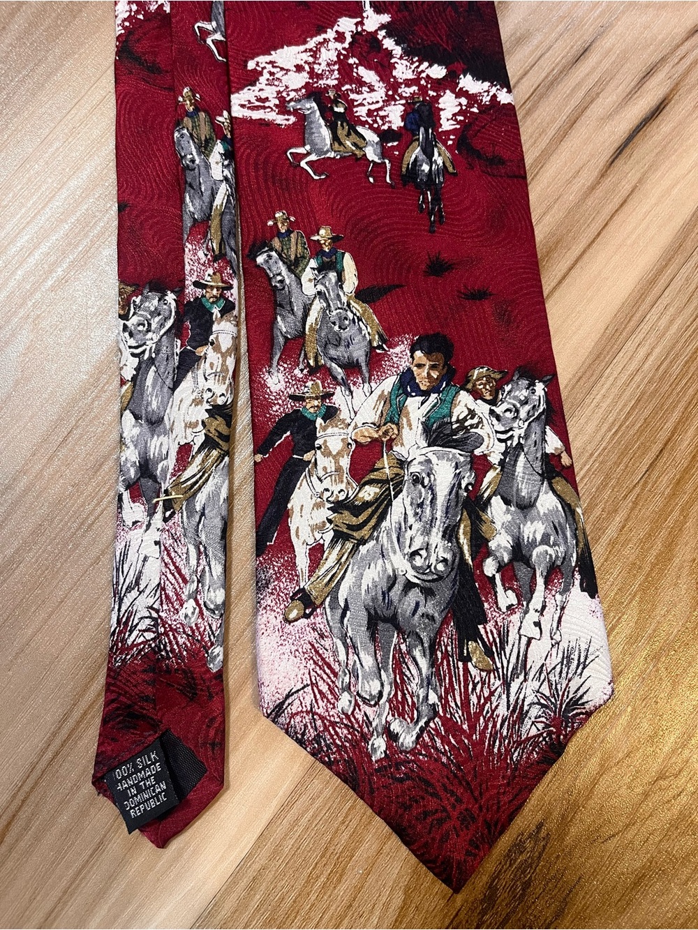 ROCKMOUNT RANCH WEAR 100% Silk Tie PONY EXPRESS Vintage Made In USA Limited Ed